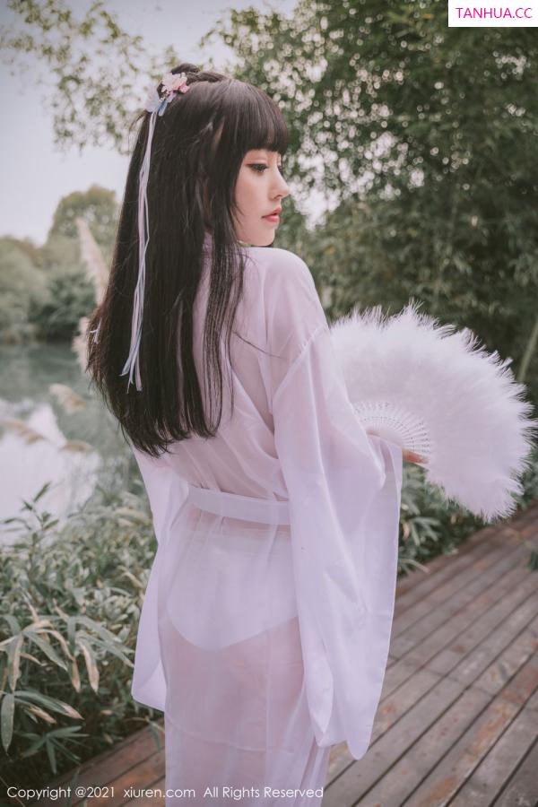 朱可 barbie可儿 洁白迷人朱可儿 薄纱古风外拍系列第7张图片
